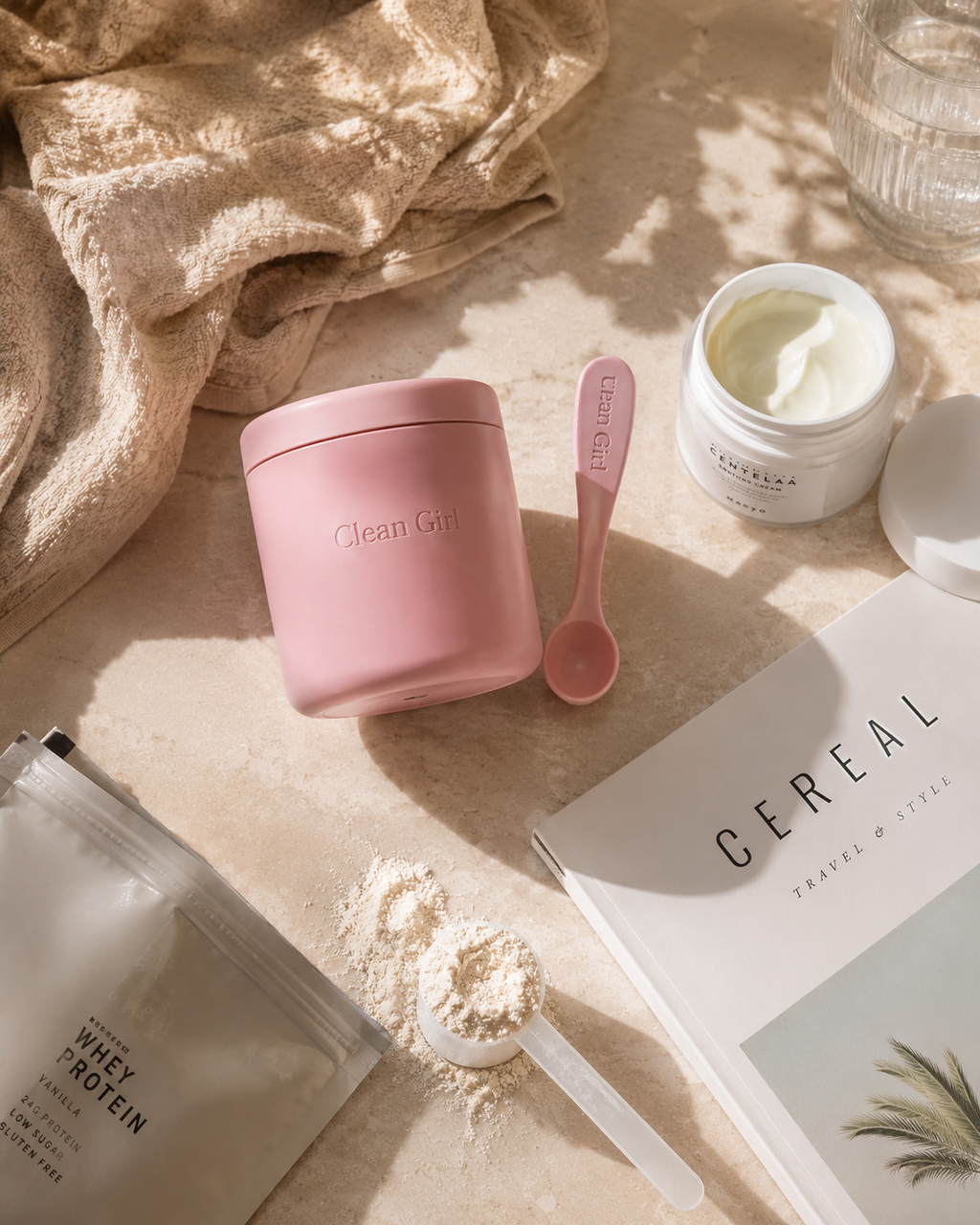 Kit Porta Suplemento + Espátula | Hey Clean Girl