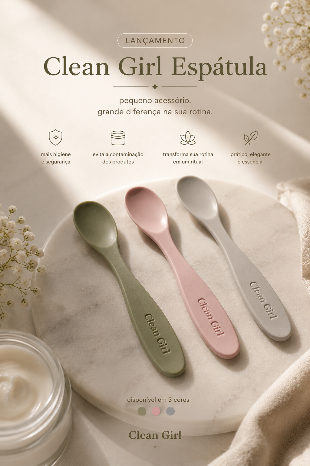 Espátula para Skincare e Body Care Clean Girl | Aplicador Higiênico